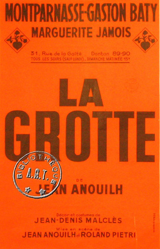l'affiche originale: La Grotte