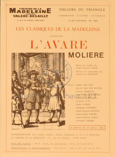 l'affiche originale: L'Avare