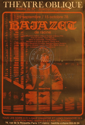 l'affiche originale: Bajazet