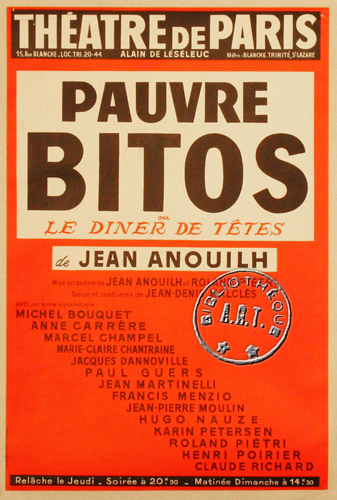 l'affiche originale: Pauvre Bitos *