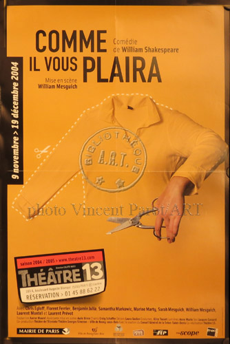 l'affiche originale: Comme il vous plaira