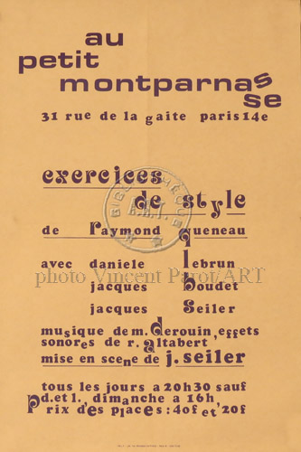 l'affiche originale: Exercices de style