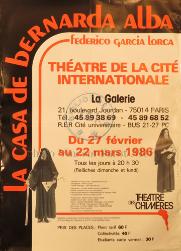 l'affiche originale: Casa de Bernarda Alba La Casa de Bernarda Alba