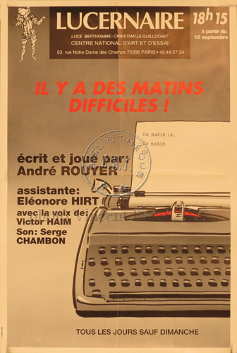l'affiche originale: Il y a des matins difficiles