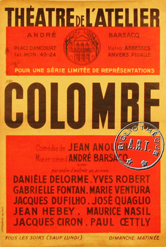 l'affiche originale: Colombe *