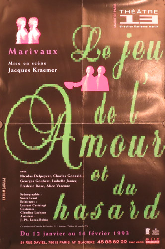 l'affiche originale: Le Jeu de l'amour et du hasard