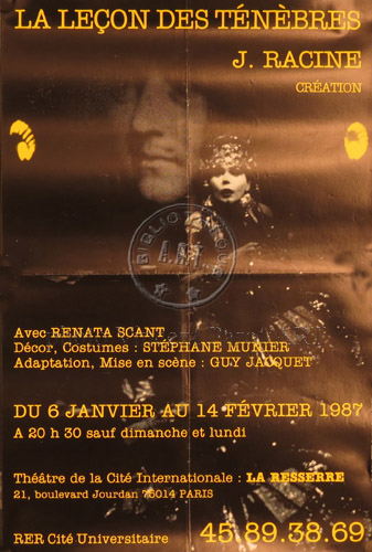 l'affiche originale: La Leçon des ténèbres