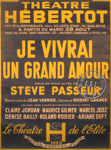 l'affiche originale: Je vivrai un grand amour