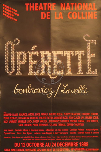 l'affiche originale: Opérette