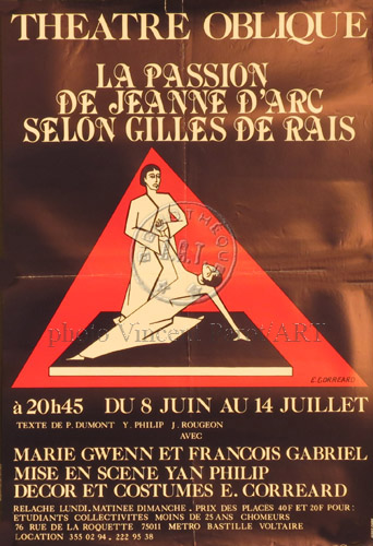 l'affiche originale: La Passion de Jeanne d'Arc selon Gilles de Rais