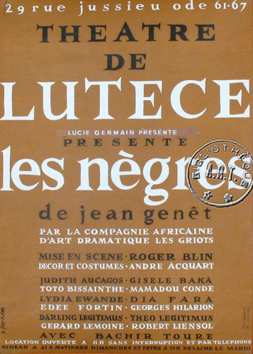 l'affiche originale: Les Nègres *