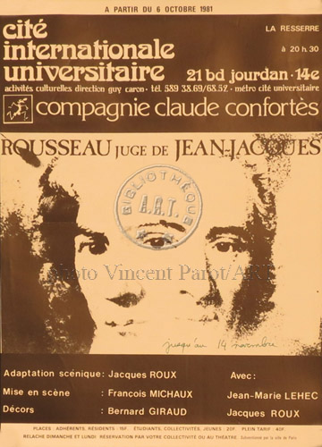 l'affiche originale: Rousseau juge de Jean-Jacques