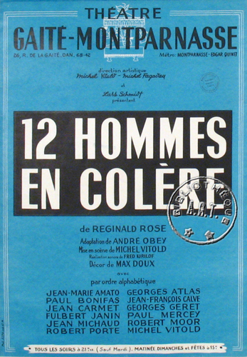 l'affiche originale: 12 hommes en colère