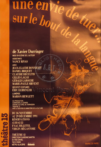 l'affiche originale: Une envie de tuer sur le bout de la langue