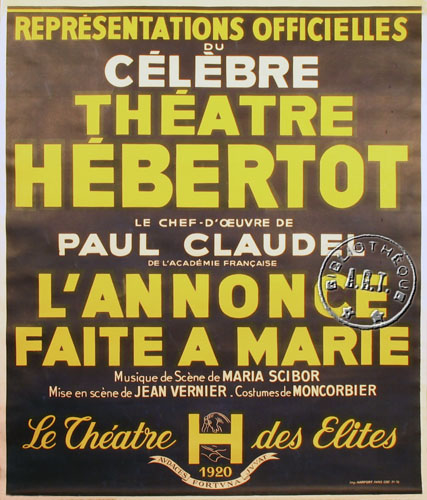 l'affiche originale: L'Annonce faite à Marie