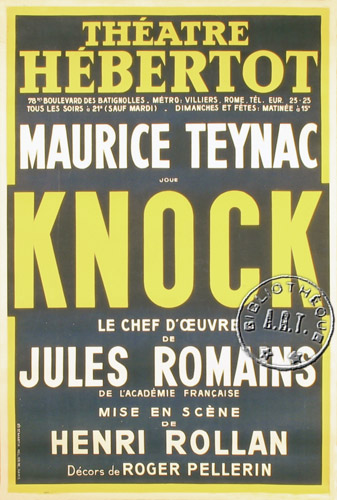 l'affiche originale: Knock ou le triomphe de la médecine