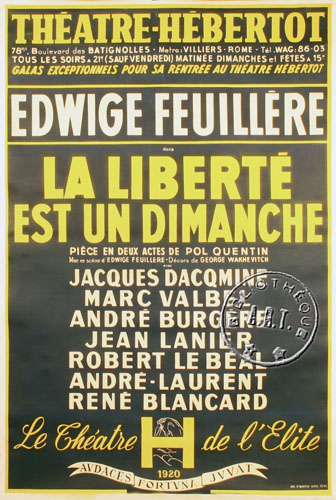 l'affiche originale: La Liberté est un dimanche