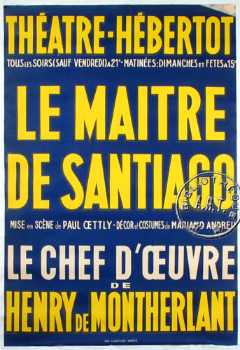 l'affiche originale: Le Maître de Santiago