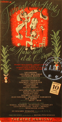 l'affiche originale: Festival des Artistes de Music-Hall et de Cirque