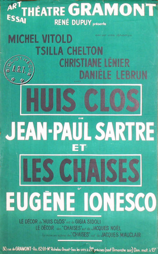 l'affiche originale: Huis clos