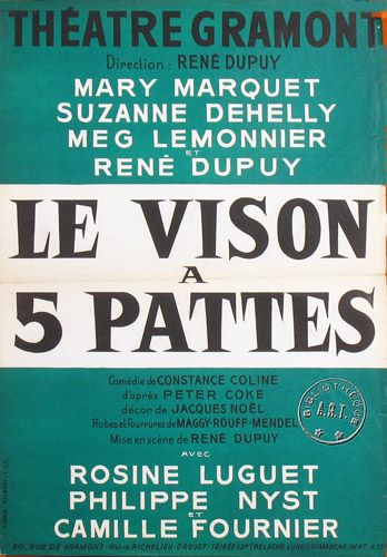 l'affiche originale: Le Vison à cinq pattes