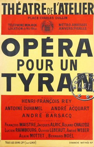 l'affiche originale: Opéra pour un tyran