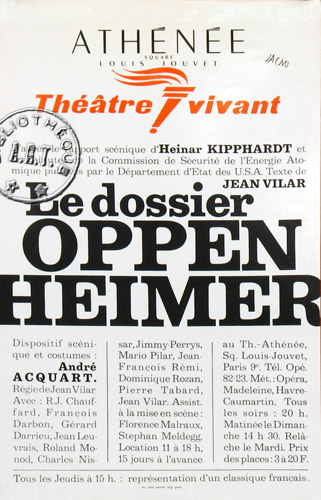 l'affiche originale: Le Dossier Oppenheimer