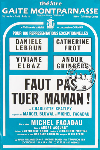 l'affiche originale: Faut pas tuer maman !