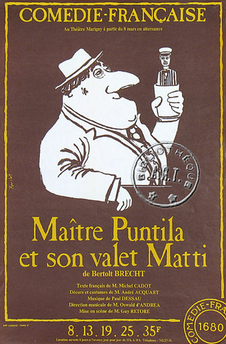 l'affiche originale: Maître Puntila et son valet Matti
