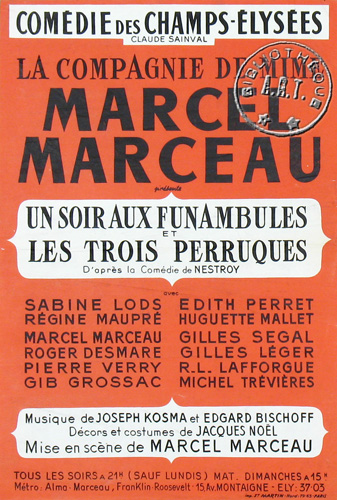 l'affiche originale: Un soir aux funambules *