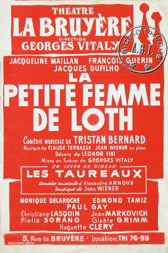 l'affiche originale: La Petite femme de Loth