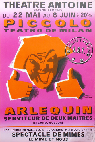 l'affiche originale: Arlequin, serviteur de deux maîtres