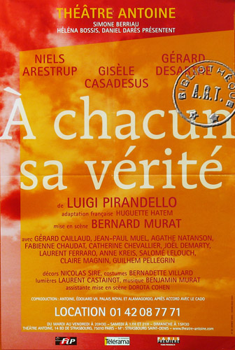 l'affiche originale: À chacun sa vérité