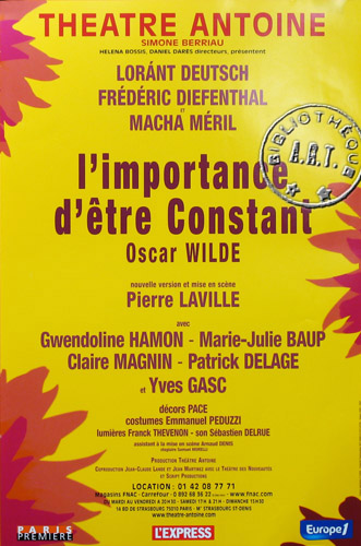 l'affiche originale: L'Importance d'être constant