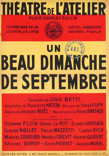 l'affiche originale: Un beau dimanche de septembre