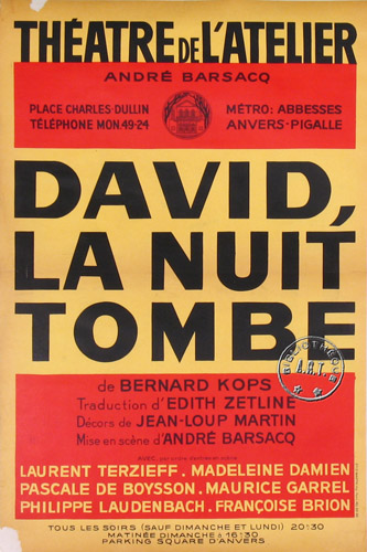 l'affiche originale: David, la nuit tombe