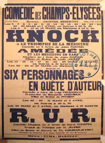 l'affiche originale: Knock ou le triomphe de la médecine