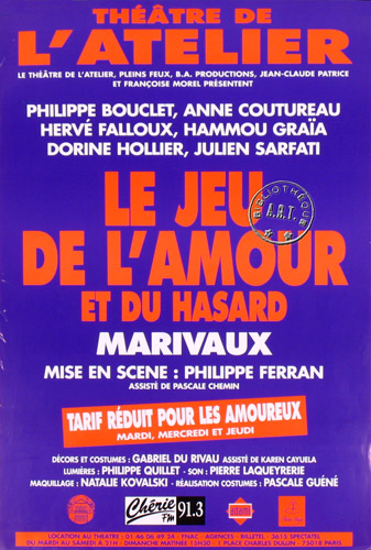 l'affiche originale: Le Jeu de l'amour et du hasard