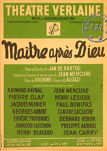 l'affiche originale: Maître après Dieu