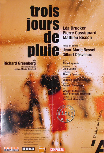 l'affiche originale: Trois jours de pluie