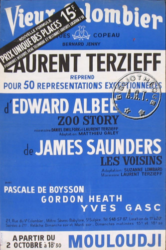 l'affiche originale: Zoo Story