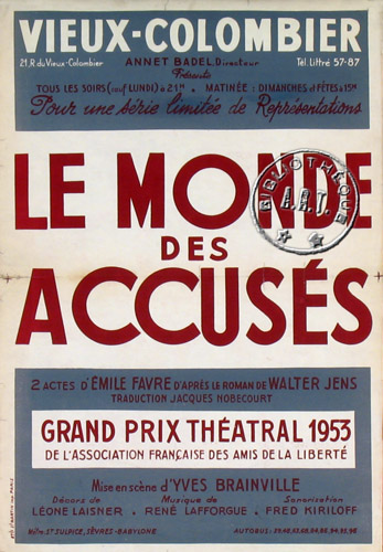 l'affiche originale: Le Monde des accusés