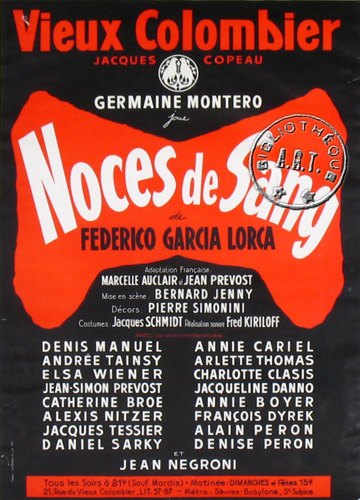 l'affiche originale: Noces de sang