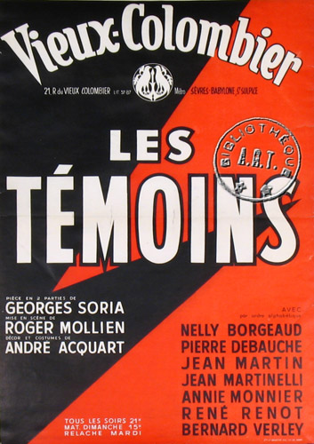 l'affiche originale: Les Témoins
