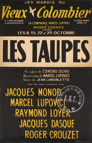 l'affiche originale: Les Taupes