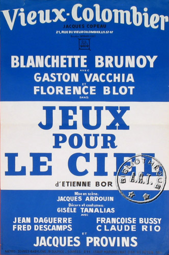 l'affiche originale: Jeux pour le ciel