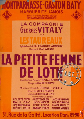 l'affiche originale: La Petite femme de Loth