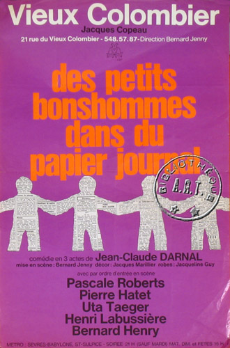 l'affiche originale: Des petits bonshommes dans du papier journal