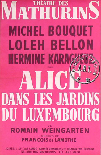 l'affiche originale: Alice dans les jardins du Luxembourg