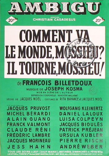 l'affiche originale: Comment va le monde, Môssieu ? Il tourne, Môssieu 
